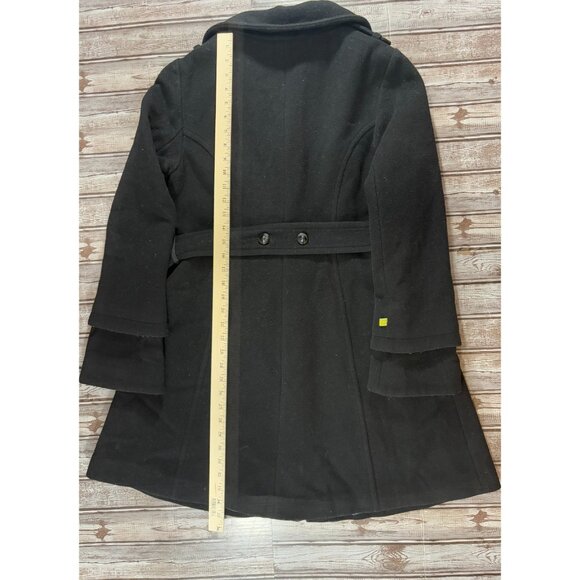 SOIA & KYO wool blend belted coat  Size L color Black - Picture 8 of 8